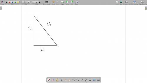 Given a right triangle with sides of length a, b, and c and area a²+b²-c², find c/b, the ratio of th