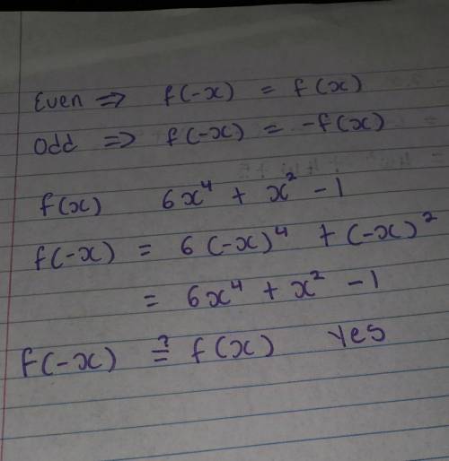Determine if the function is odd, even or neither. Explain your answer