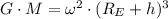 G\cdot M = \omega^{2}\cdot (R_{E}+h)^{3}