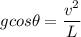 g cos \theta = \dfrac{v^2}{L}