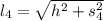 l_{4} = \sqrt{h^{2}+s_{4}^{2}}