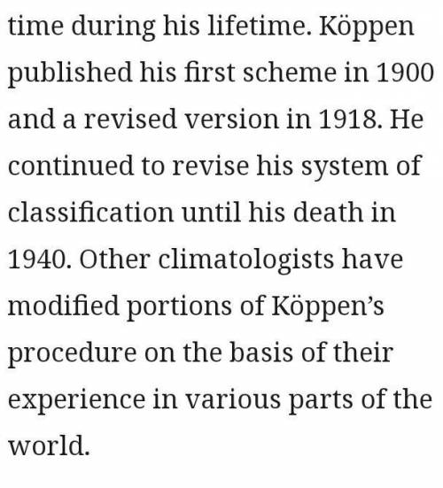 Explanation on Hoppens classification of climate