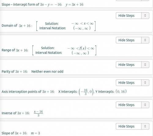 Convert the equations in #1-2 to slope intercept form.

#1. 3x - y = -16
#2. 13x - 11y = -12