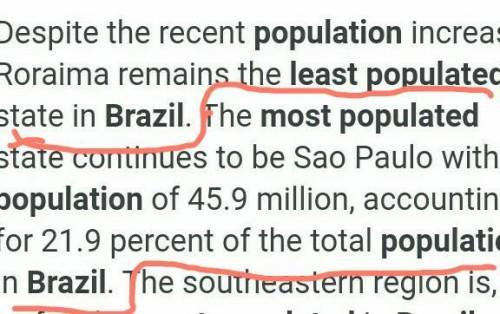 What's The highest and lowest population for Brazil.