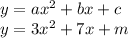 y=ax^2+bx+c\\y=3x^2+7x+m