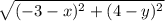 \sqrt{(-3-x)^2+(4-y)^2}