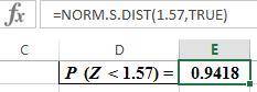 Find the value of the probability of the standard normal variable Z corresponding to this area for p