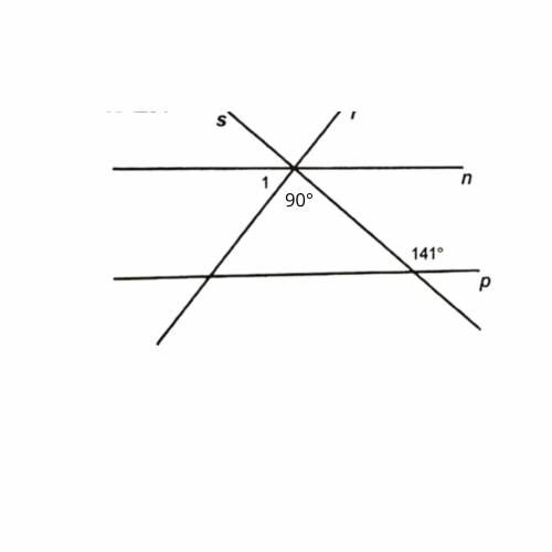 Shown below are parallel lines n and p which are cut by transversals r and s which are perpendicular