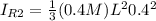 I_{R2} =  \frac{1}{3} (0.4 M )L^2 0.4^2