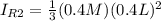 I_{R2} =  \frac{1}{3} (0.4 M )(0.4L)^2