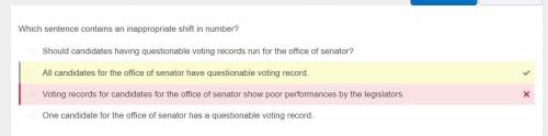 Which sentence contains an inappropriate shift in number?

All candidates for the office of senator