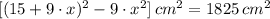 [(15+9\cdot x)^{2}-9\cdot x^{2}]\,cm^{2} = 1825\,cm^{2}