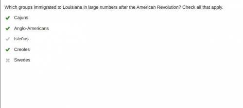 Which groups immigrated to Louisiana in large numbers after the American Revolution? Check all that