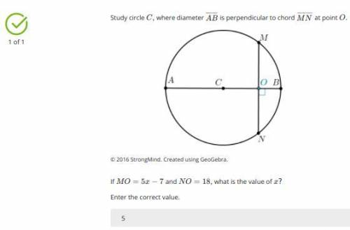 Study circle C, where diameter AB is perpendicular to chord MN at point O.

The diagram as described