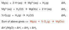 What does Hess's law state can be done in order to be able to react solid magnesium with oxygen gas