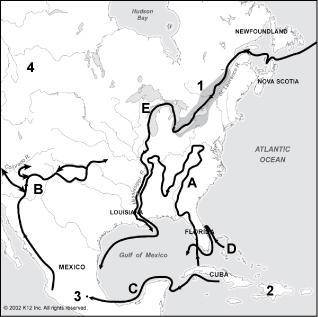 Which letter indicates the route taken by Spanish explorer, Francisco Vasquez de Coronado?Map of Nor