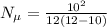 N_{\mu} =  \frac{10^2}{12 (12 -10) }