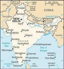 Draw a rough sketch of india to show the densely populated states any two