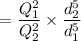 $=\frac{Q_1^2}{Q_2^2}\times \frac{d_2^5}{d_1^5}$