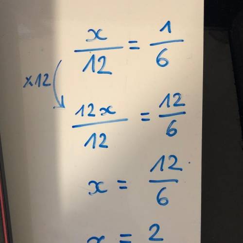 Which value for x makes the sentence true?
1/12x=1/6