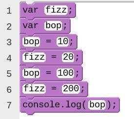 What number will be output by the console.log command on line 7? *

 
2 points
Captionless Image