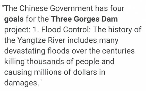 What was an important economic goal associated with the building of the three gorges dam?