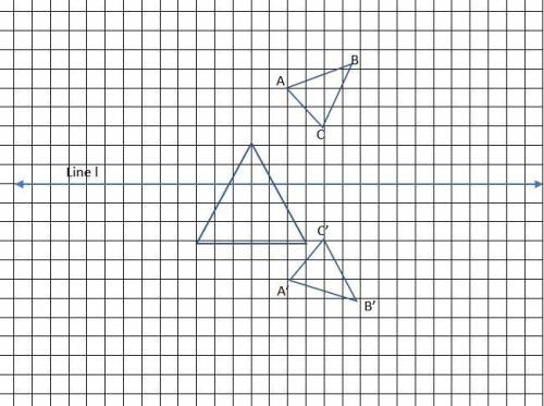 Plot the image of triangle \triangle ABC△ABCtriangle, A, B, C under a reflection across line \ellℓel