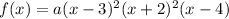 f(x)=a(x-3)^2(x+2)^2(x-4)
