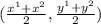 (\frac{x^{1} +x^{2} }{2}, \frac{y^{1} +y^{2} }{2}  )