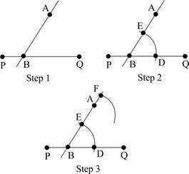The steps below describe the construction of a line ag which is parallel to segment pq and passes th
