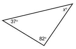 What is the measure of angle x?  enter your answer in the box. m∠x=