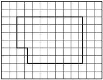 Monty made a scale drawing of his room on grid paper, as shown below. if each square on