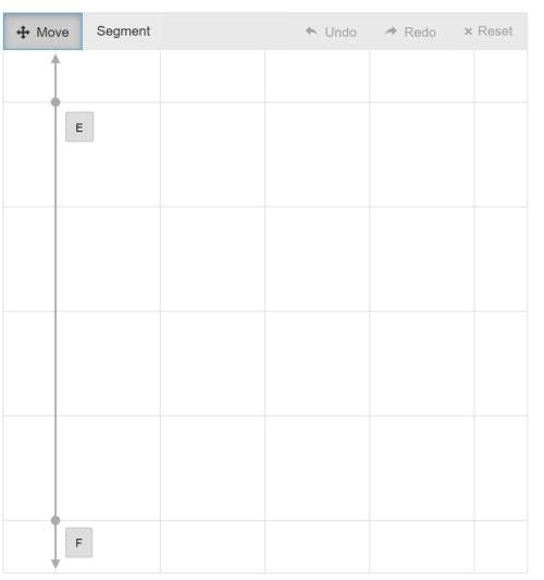 Use the segment tool to draw a rectangle with a length of 4 units and a height of 2 units. one of th