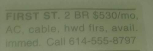Look at the ad for the apartment on first street. what does the abbreviation ac mean