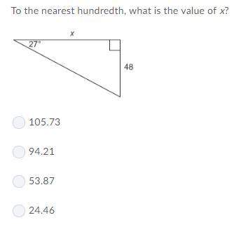 To the nearest hundredth, what is the value of x?