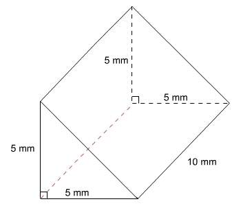 What is the volume of this triangular prism?  a. 125 mm3