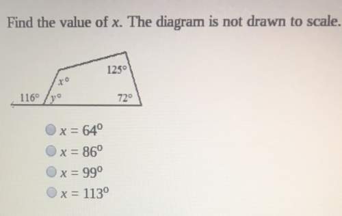 Find the value of x. the diagram is not drawn to scale. ? ?