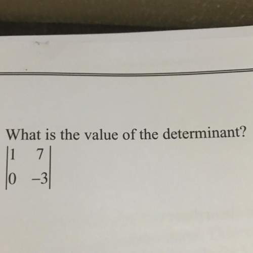 What is the value of the determinant?  |1 7| |0 -3|