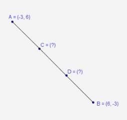 In the diagram, c and d are located such that ab is divided into 3 equal parts.  what ar