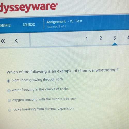 Which of the following is an example of chemical weathering