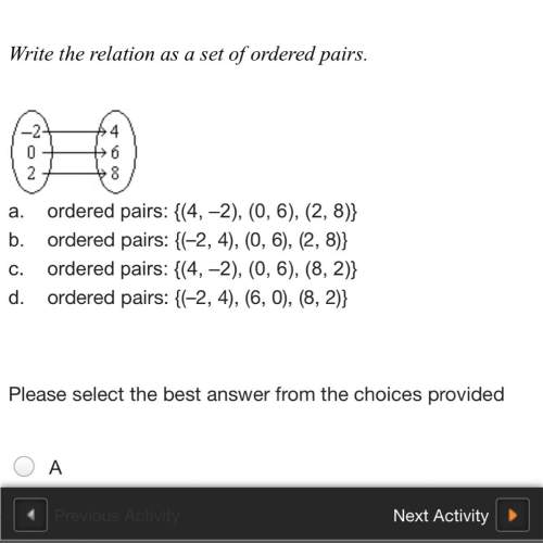 write the relation as a set of ordered pairs. a. ordered pairs: {(4,