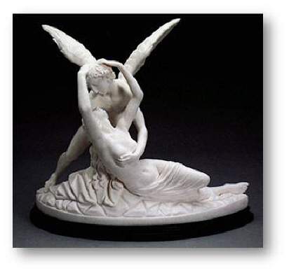What does the above sculpture depict?  a. venus dying in cupid’s arms b. cup