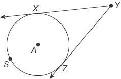 Urgent math will give  in the figure, yx−→− and yz−→− are tangents to circle a at point