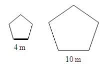 The pentagons below are similar. the area of the smaller pentagon is 30 m2. what is the area of the