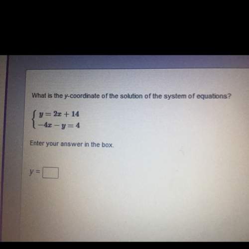 What is the y-coordinate of the solution of the system of equations ?