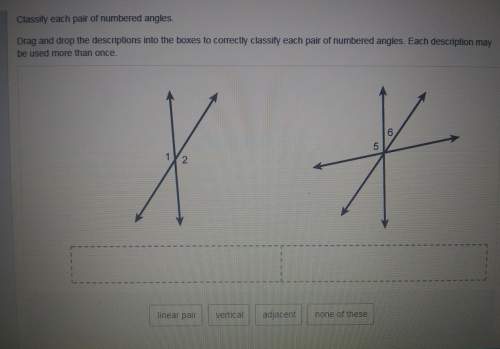 Classify each pair of numbered angles. asap.