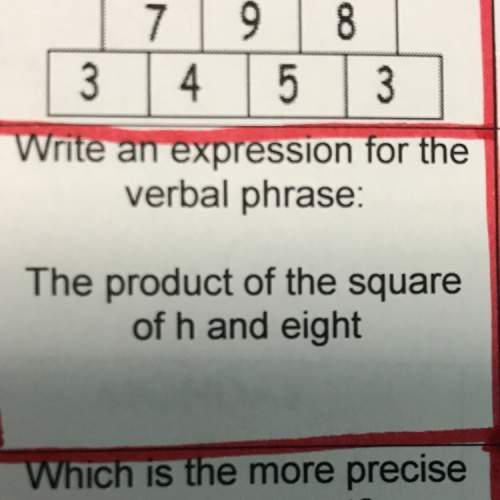 Write an expression for the verbal phrase: the product of the square of h and eight