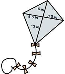 An artist is designing a kite like the one show below. calculate the area to determine how much mate