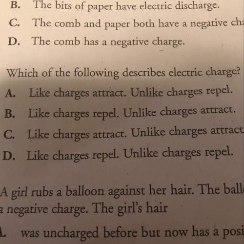 Which of the following describes electric change?