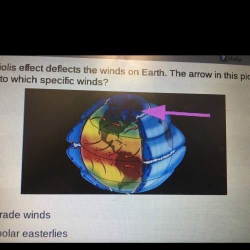 The coriolis effect deflects the winds on earth. the arrow in this picture is pointing to which spec